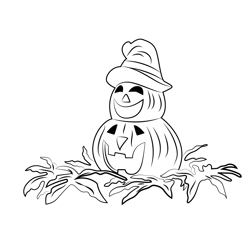 Funny Halloween Cartoon Free Coloring Page for Kids