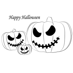 Halloween Ghost Pumkins Free Coloring Page for Kids