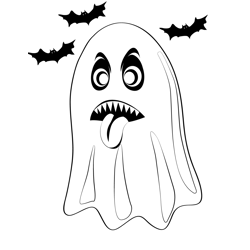 Halloween Ghost Pumkins Free Coloring Page for Kids