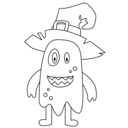 Halloween Littile Monster Free Coloring Page for Kids
