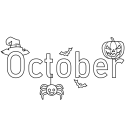 Halloween October Free Coloring Page for Kids