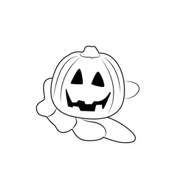 Halloween Pumpkin On Hand Free Coloring Page for Kids