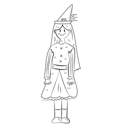 Halloween Witch Free Coloring Page for Kids