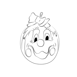 Happy Face Painted Pumpkin Free Coloring Page for Kids