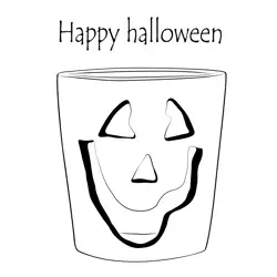 Happy Halloween Mug Free Coloring Page for Kids