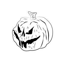 Haunted Pumpkin Free Coloring Page for Kids
