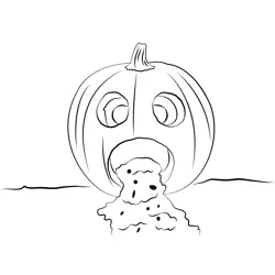 Puking Pumpkin Free Coloring Page for Kids