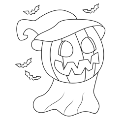 Pumpkin Ghost Free Coloring Page for Kids