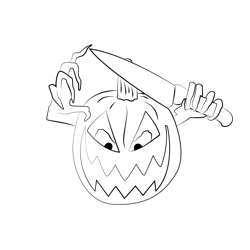 Pumpkin Killer Free Coloring Page for Kids