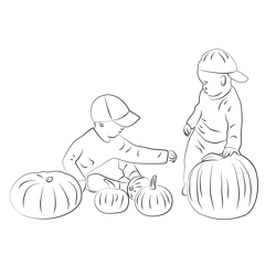 Pumpkin Patch 2 Free Coloring Page for Kids
