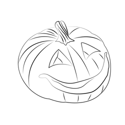 Pumpkin Smile Free Coloring Page for Kids