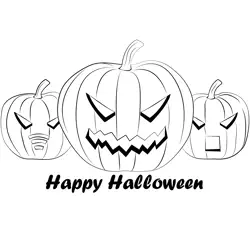 Pumpkins Carved Free Coloring Page for Kids
