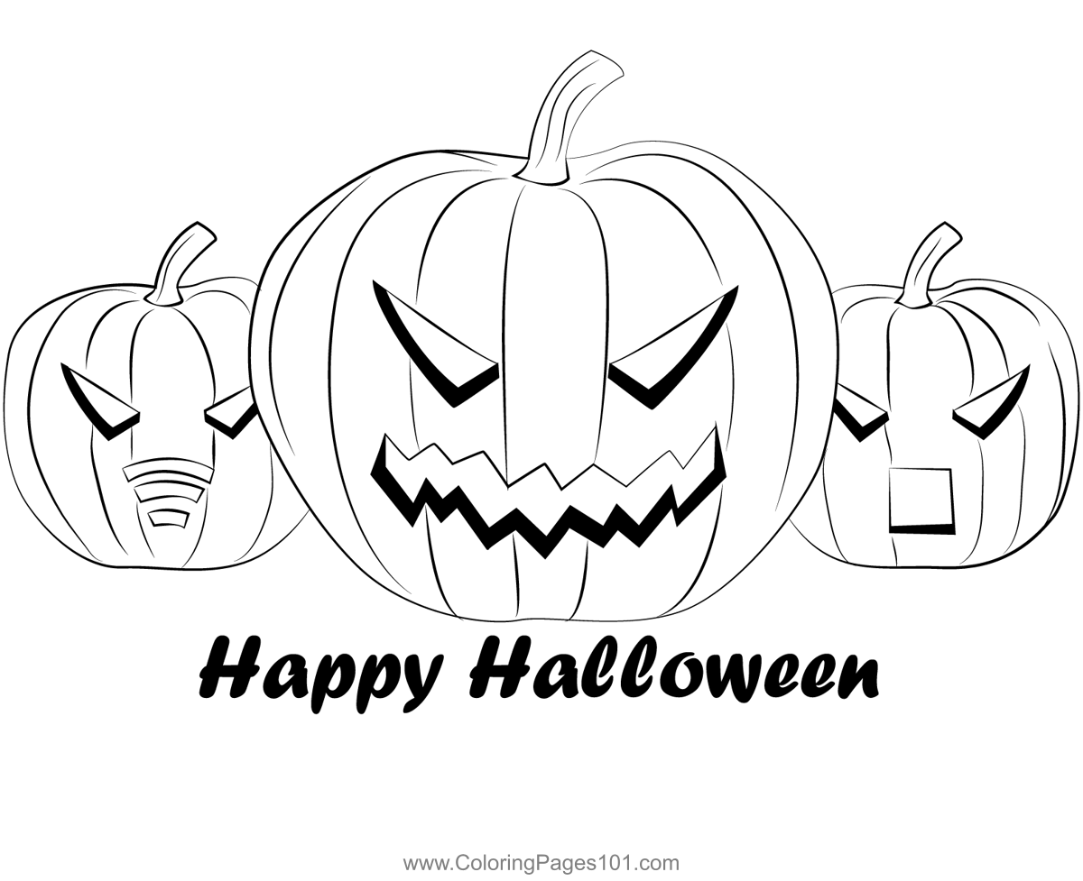 Pumpkins Carved Coloring Page for Kids - Free Halloween Printable ...