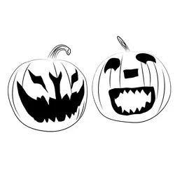 Pumpkins Happy Free Coloring Page for Kids