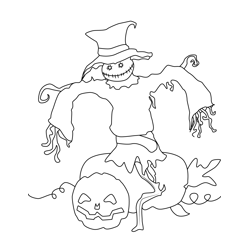 Scarecrow Free Coloring Page for Kids