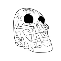Scary Skull Free Coloring Page for Kids