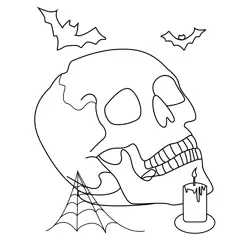 Scary Skull Free Coloring Page for Kids
