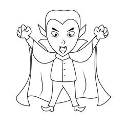 Scary Vampire Free Coloring Page for Kids