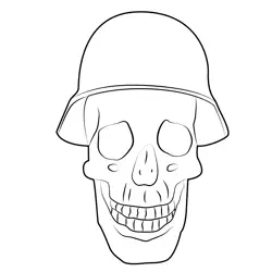 Skull Waring Hat Free Coloring Page for Kids