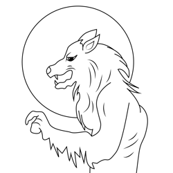 Warewolf Free Coloring Page for Kids