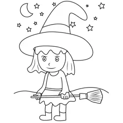 Witch Girl With Broom
