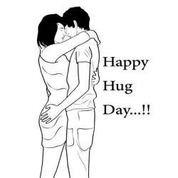 Cute And Lovely Hug Free Coloring Page for Kids