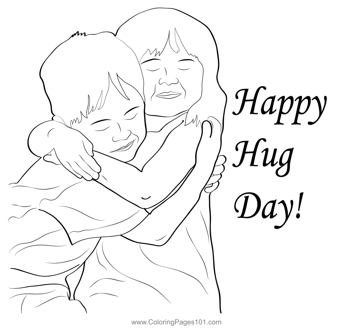 Cute Hug Day Coloring Page For Kids Free Hugging Day Printable Cute Hug Day Coloring Page For Kids Free Hugging Day Printable
