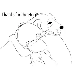 Great Hugging Moment Free Coloring Page for Kids