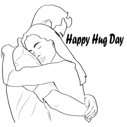 Special Hug For Special Person Free Coloring Page for Kids