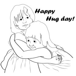 Sweet Moment Free Coloring Page for Kids