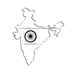 India Maps Free Coloring Page for Kids