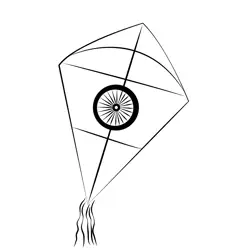 Kite Free Coloring Page for Kids
