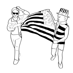Usa Independence Day Free Coloring Page for Kids
