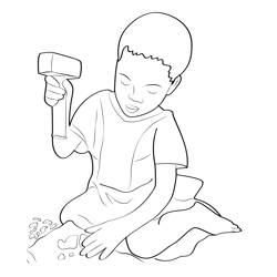 Child Labor Work Free Coloring Page for Kids