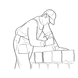 Construction Labour Free Coloring Page for Kids