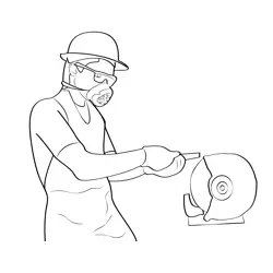 Skilled Labour Free Coloring Page for Kids