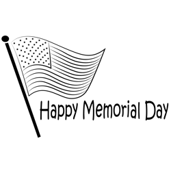 Flag Memorial Day Free Coloring Page for Kids