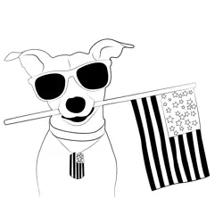 Happy Memorial Day Dog Free Coloring Page for Kids