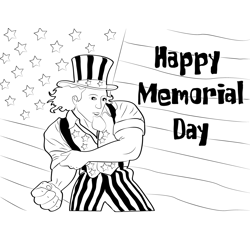 Happy Memorial Day Free Coloring Page for Kids