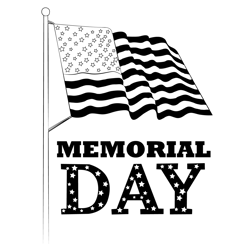 Memorial Day Goldan Star Free Coloring Page for Kids
