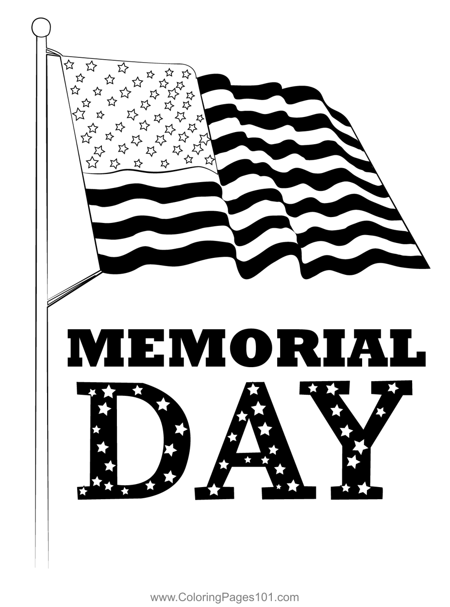 Memorial Day Flag Coloring Pages