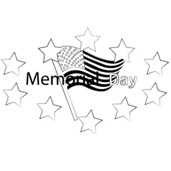 Memorial Day With Stars Free Coloring Page for Kids
