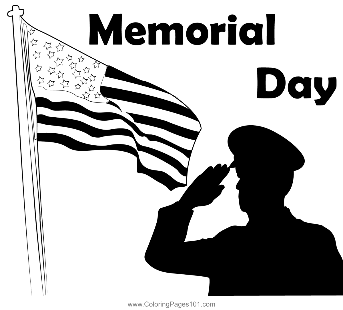 Salute The Flag Coloring Page for Kids Free Memorial Day Printable Salute The Flag Coloring Page for Kids Free Memorial Day Printable