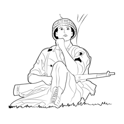 Soldiers Memorial Day Free Coloring Page for Kids