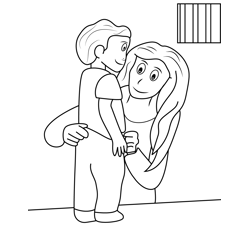 Mom Dressing Son Free Coloring Page for Kids