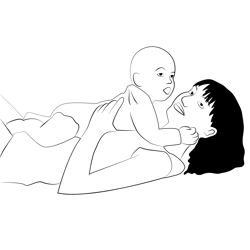 Mother Baby Free Coloring Page for Kids