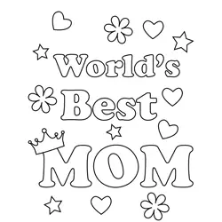 World's Best Mom Free Coloring Page for Kids