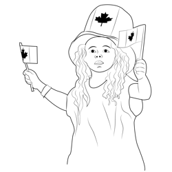 Enjoying The Canada Day Free Coloring Page for Kids