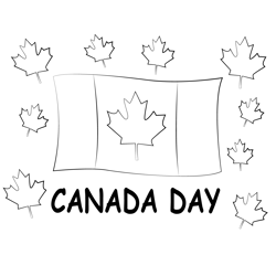 Happy Canada Day Free Coloring Page for Kids