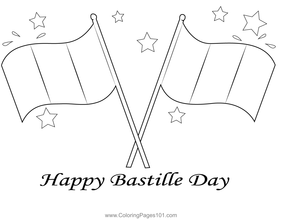 Bastille Day Coloring Page for Kids - Free National Day - France ...